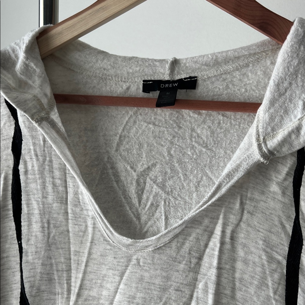 DREW Light Gray Hoodie with Black Drawstrings - Picture 3 of 5